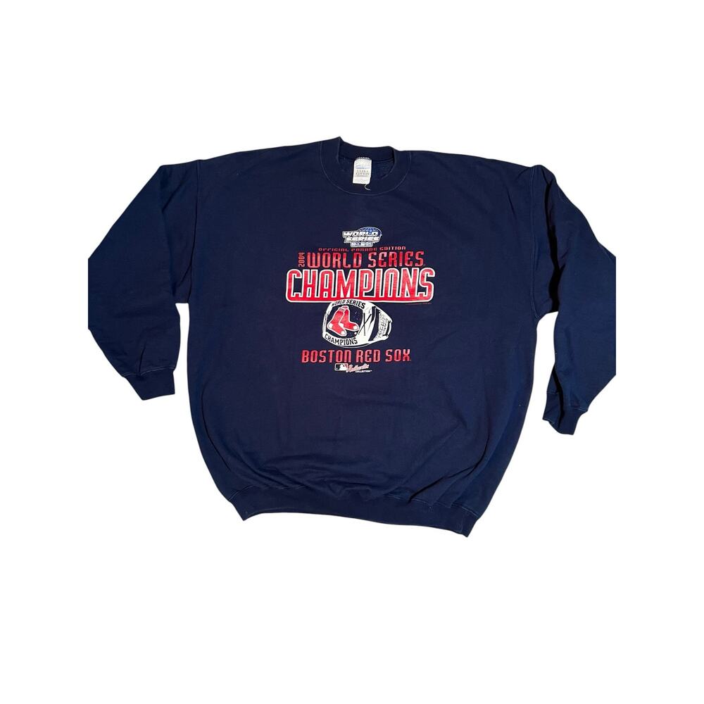 Boston Red Sox Vintage 2004 World Series Champions ring crew neck sweatshirt XXL